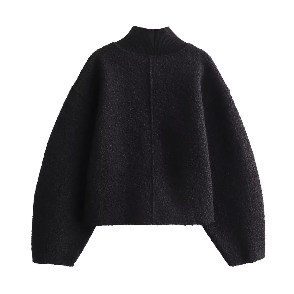 Дамски пуловер Black Bouclé 24'-Дамски пуловер Black Bouclé 24'-Thedresscode