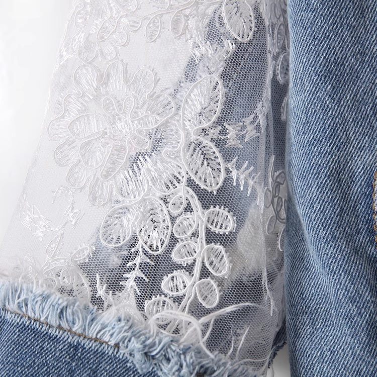 Дамско дънково яке Floral Embroidery FW 2026-Дамско дънково яке Floral Embroidery 24'-Thedresscode
