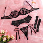 Дамско бельо от четири части Contrasting Lace SS25-Дамско бельо от четири части Contrasting Lace 24'-Thedresscode