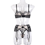 Дамски комплект бельо Sexy Temptation Mesh Lace SS25-Дамски комплект бельо от три части Sexy Temptation Mesh Lace 24'-Thedresscode