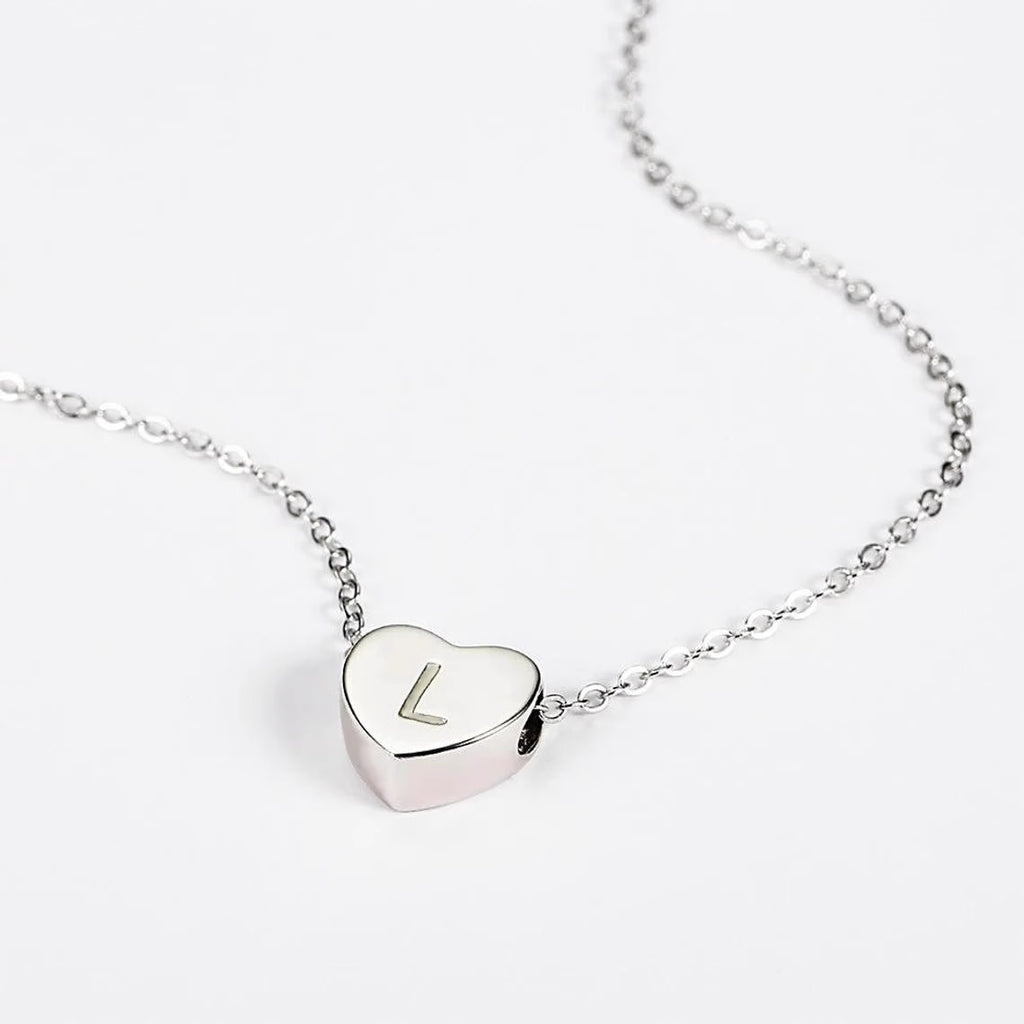 Дамско колие с буква Silver Heart 24'-Дамско колие с буква Silver Heart 24'-Thedresscode