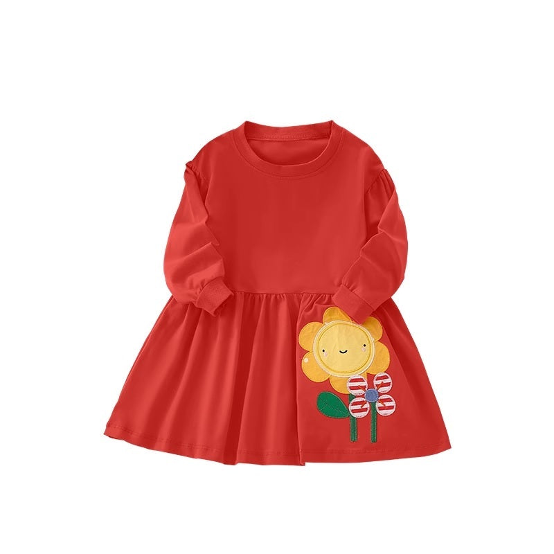 Детска рокля Red Flowers SS24'-Детска рокля Red Flowers SS24'-Thedresscode