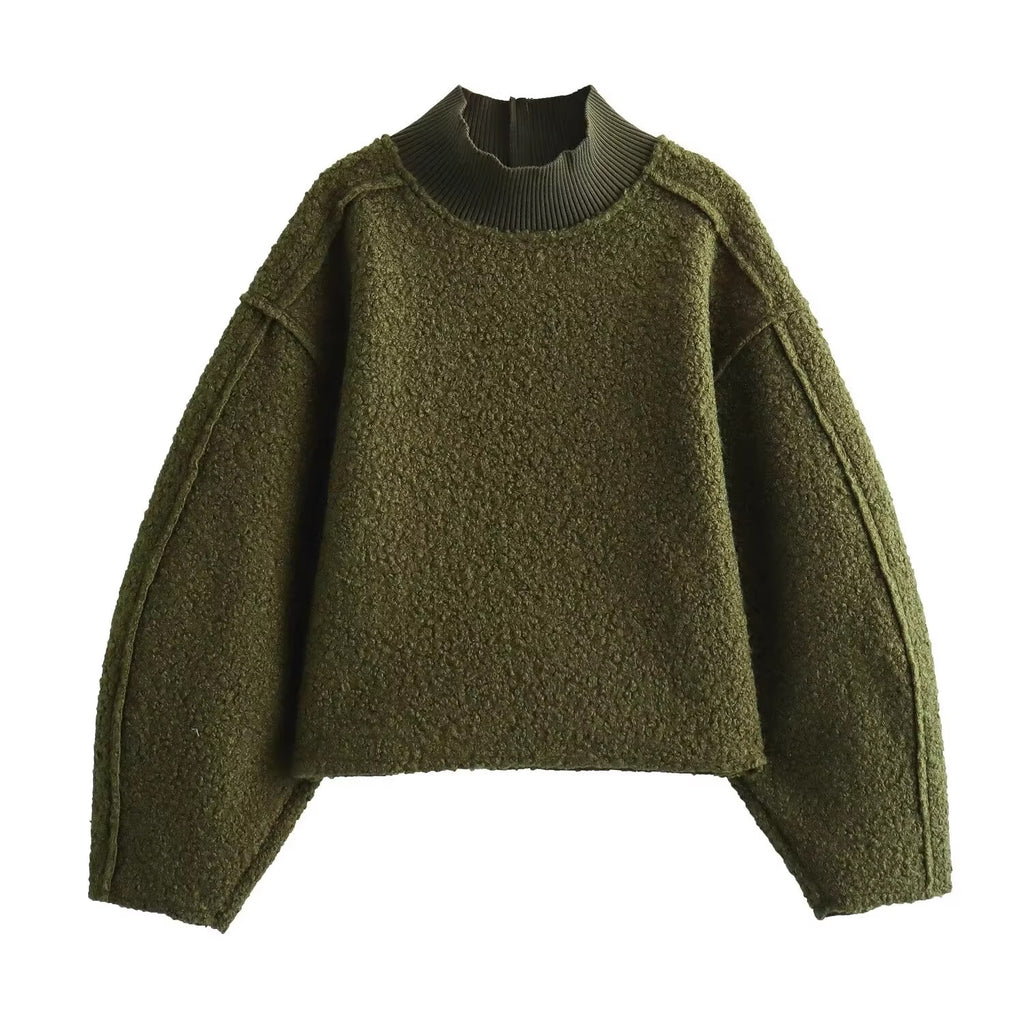 Дамски пуловер Green Bouclé 24'-Дамски пуловер Green Bouclé 24'-Thedresscode