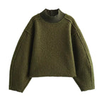 Дамски пуловер Green Bouclé FW 2026-Дамски пуловер Green Bouclé 24'-Thedresscode