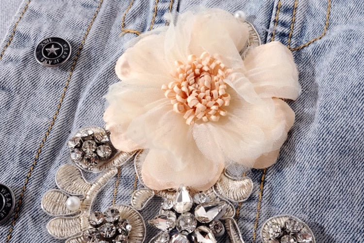 Дамско дънково яке White Flower ** SALE 25 **-Дамско дънково яке White Flower 24'-Thedresscode