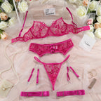 Дамско бельо от четири части Contrasting Lace SS25-Дамско бельо от четири части Contrasting Lace 24'-Thedresscode