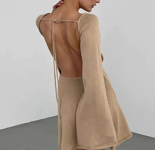 Дамска рокя Knitted Backless 24'-Дамска рокя Knitted Backless 24'-Thedresscode