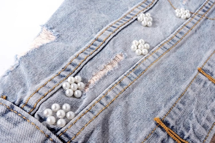 Дамско дънково яке White Flower ** SALE 25 **-Дамско дънково яке White Flower 24'-Thedresscode