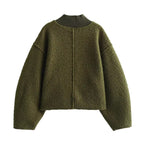 Дамски пуловер Green Bouclé FW 2026-Дамски пуловер Green Bouclé 24'-Thedresscode
