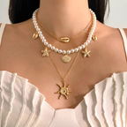 Дамско колие от 3 части Pearls & Sunshine SS25-Thedresscode