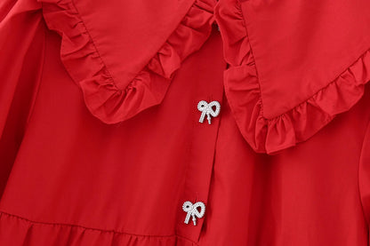 Дамска рокля Red Crystal Pendants 24'-Дамска рокля Red Crystal Pendants 24'-Thedresscode