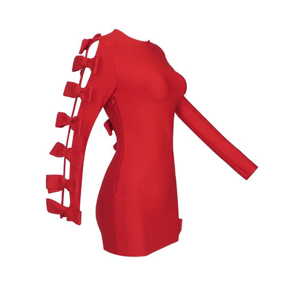 Дамска рокля Red Ribbons 24'-Дамска рокля Red Ribbons 24'-Thedresscode