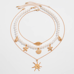 Дамско колие от 3 части Pearls & Sunshine SS25-Thedresscode