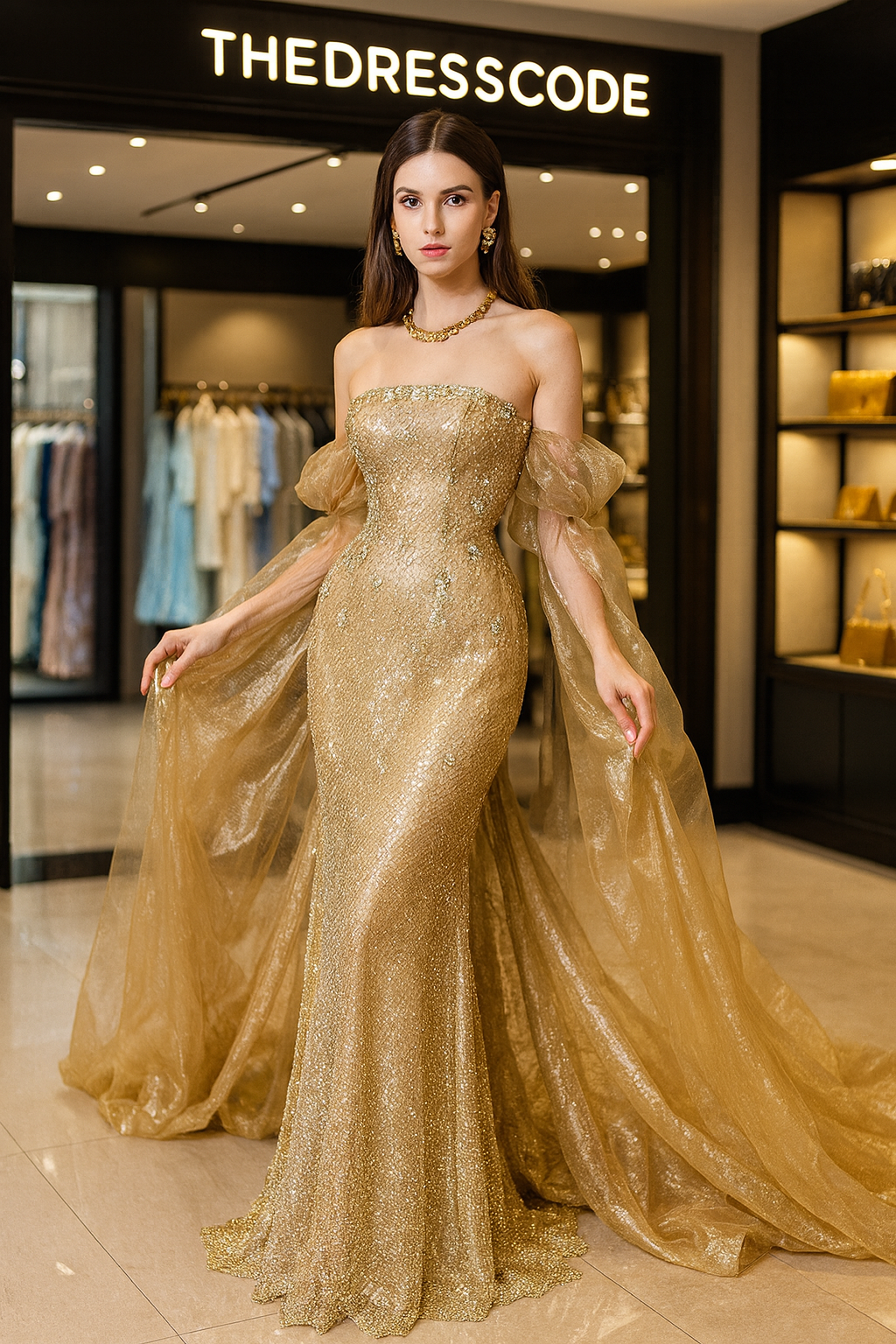 Дамска рокля ICON FW 2026-Дамска пайетена рокля Red Flower 24'-Thedresscode