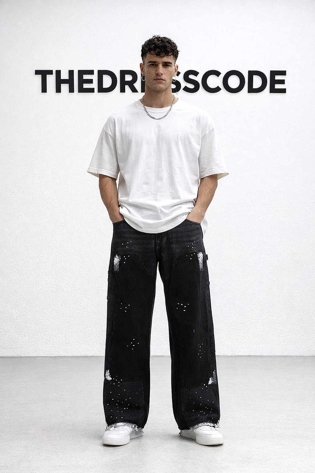 Мъжки дънки White Splashes **SALE 26**