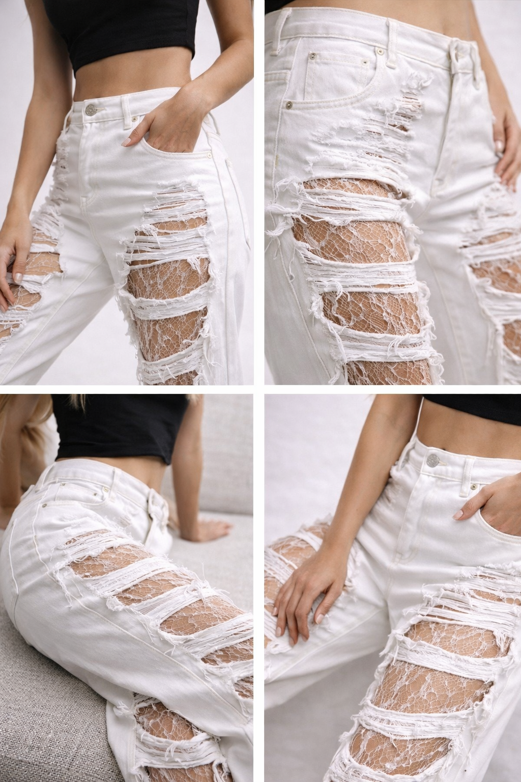 Дамски дънки White REBEL SS26