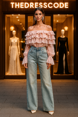 Дамска риза Bella Ruffle Blush SS25