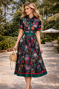 Дамска рокля Black Botanical Garden Maxi SS26
