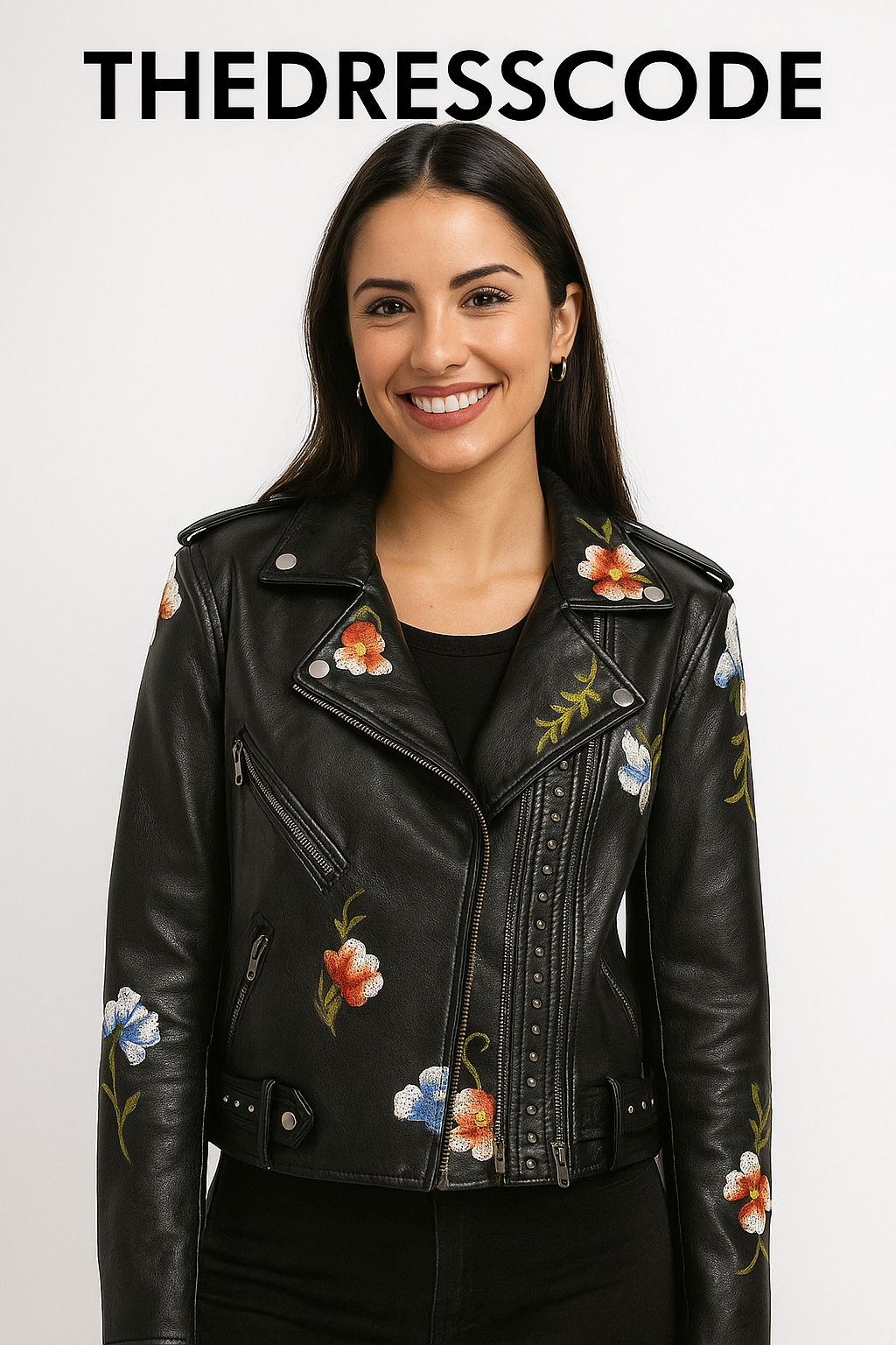 Дамско кожено яке EMBROIDERED Еyelets SS26-Дамско кожено яке - EMBROIDERED Еyelets-Thedresscode