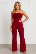 Дамски гащеризон Feathers Red SS26-Thedresscode