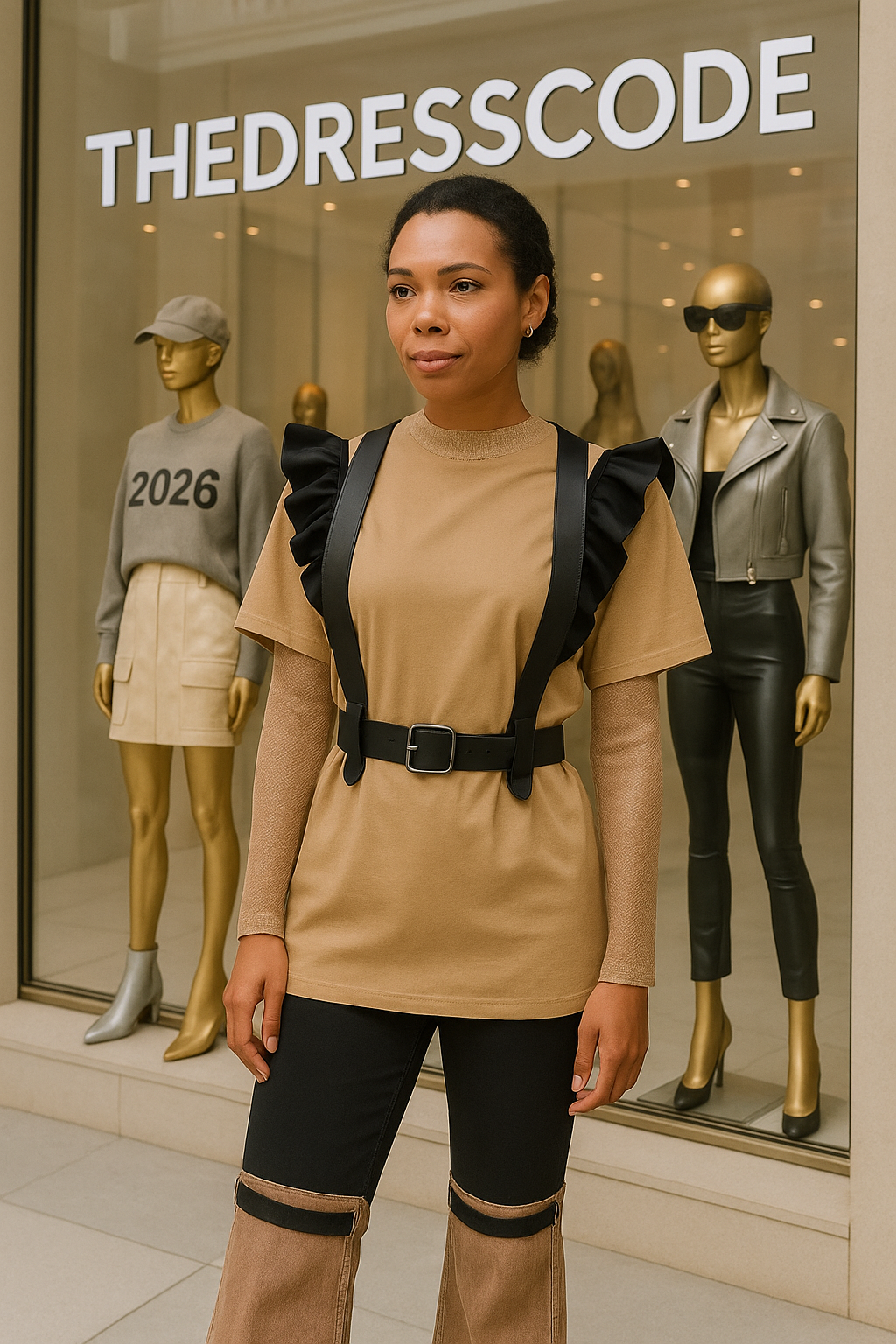 Дамска тениска Mesh Sleeve FW 2026-Clothing-Thedresscode