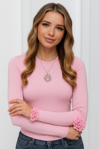 Дамска блуза с колие Roses SS 2026-Дамска блуза Roses 24'-Thedresscode