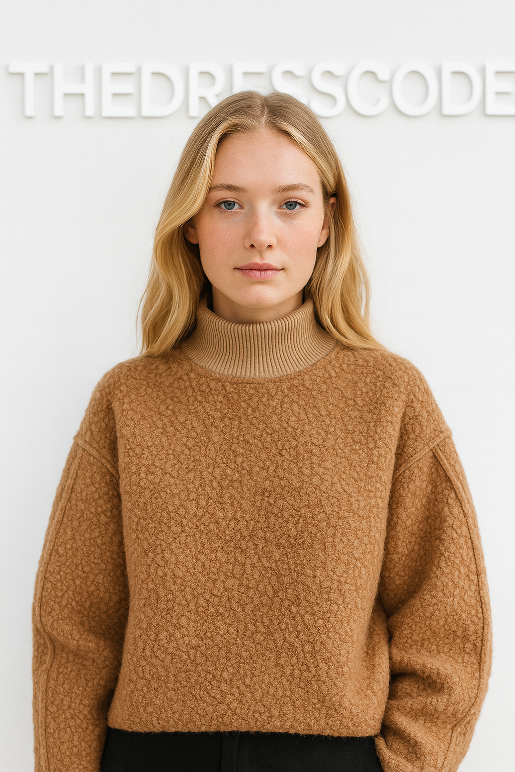 Дамски пуловер Brown Bouclé FW 2026-Дамски пуловер Brown Bouclé 24'-Thedresscode