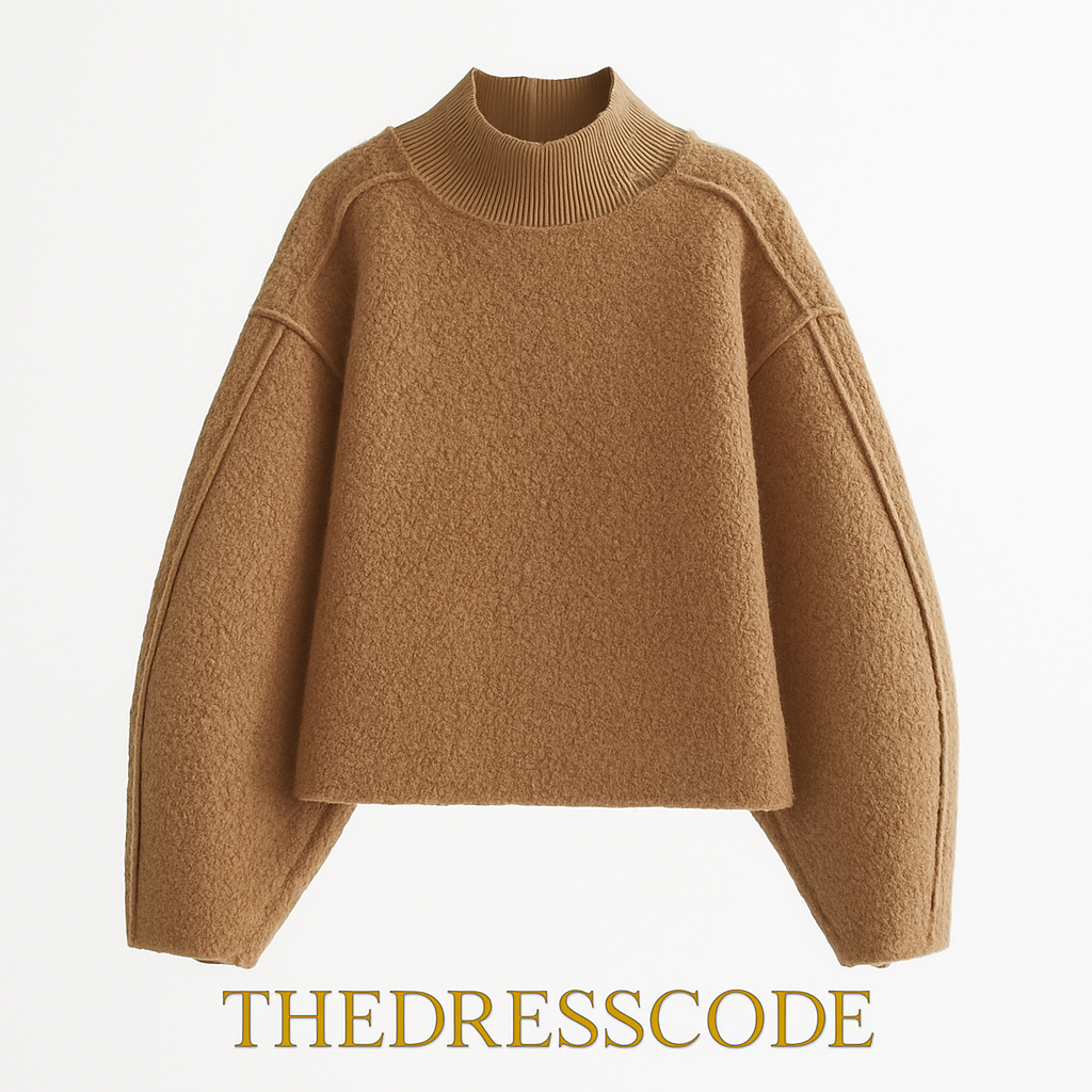 Дамски пуловер Brown Bouclé FW 2026-Дамски пуловер Brown Bouclé 24'-Thedresscode