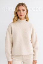 Дамски пуловер Ecru Bouclé FW 2026-Дамски пуловер Ecru Bouclé 24'-Thedresscode