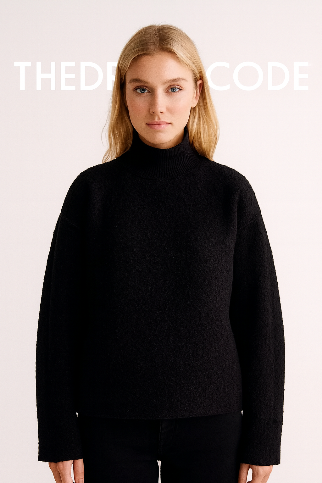 Дамски пуловер Black Bouclé FW 2026-Дамски пуловер Black Bouclé 24'-Thedresscode