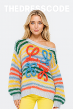 Дамски пуловер Contrasting Stripes FW 2026-Дамски пуловер Contrasting Stripes 24'-Thedresscode