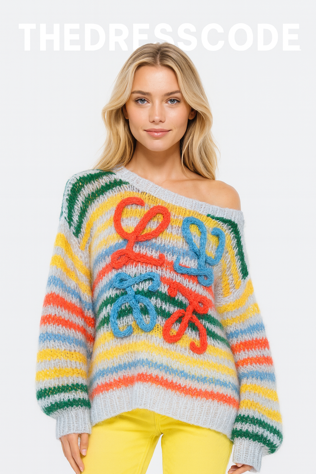 Дамски пуловер Contrasting Stripes FW 2026-Дамски пуловер Contrasting Stripes 24'-Thedresscode