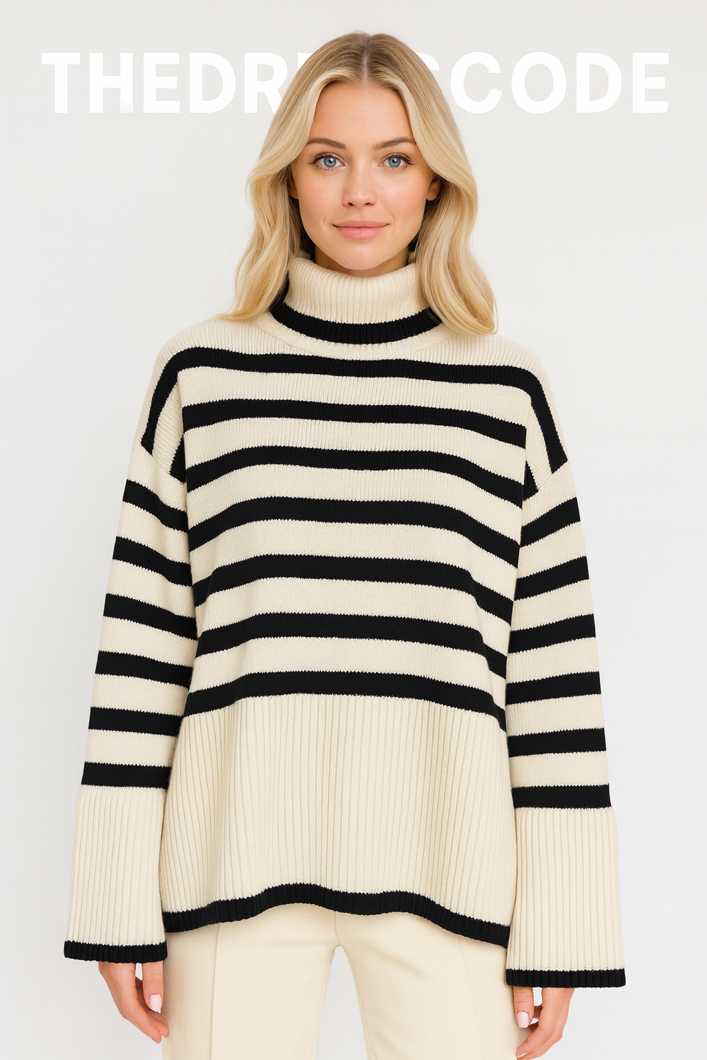 Дамски пуловер - Stripe **SALE 24**-Thedresscode