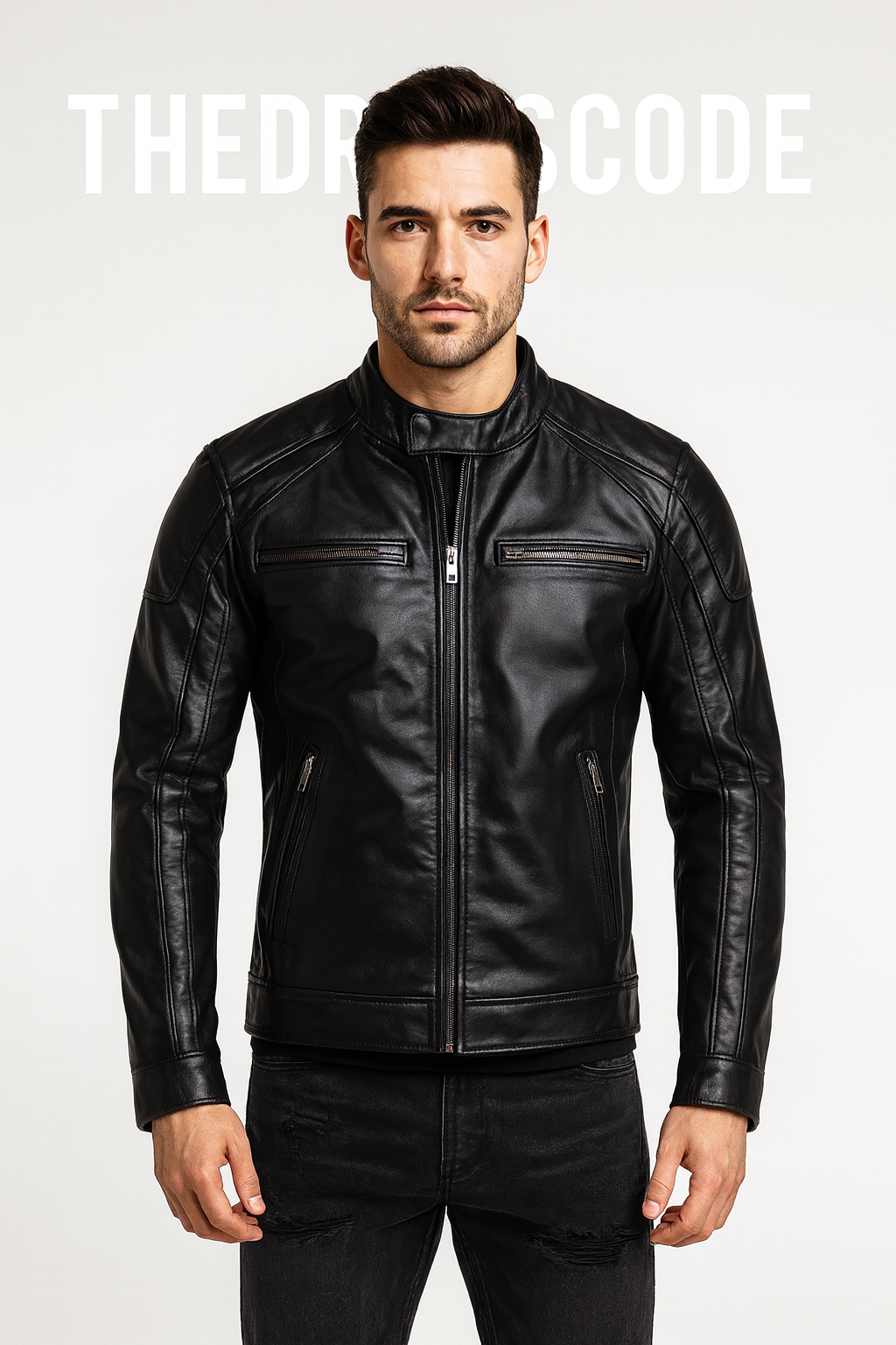 Мъжко кожено яке Street Style SS25-Thedresscode