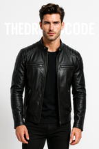 Мъжко кожено яке Moto World SS25-Thedresscode