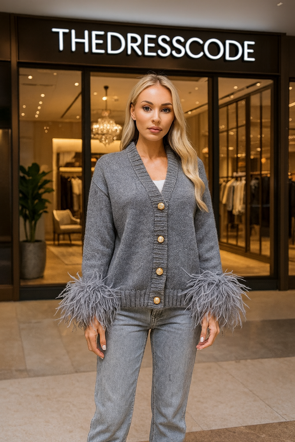 Дамска жилетка Feathered Charm FW 2026-Thedresscode