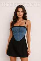 Дамска рокля Denim Chic Curve SS26-Дамска рокля Denim Chic Curve SS25-Thedresscode