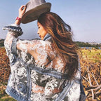 Дамско дънково яке Floral Embroidery FW 2026-Дамско дънково яке Floral Embroidery 24'-Thedresscode