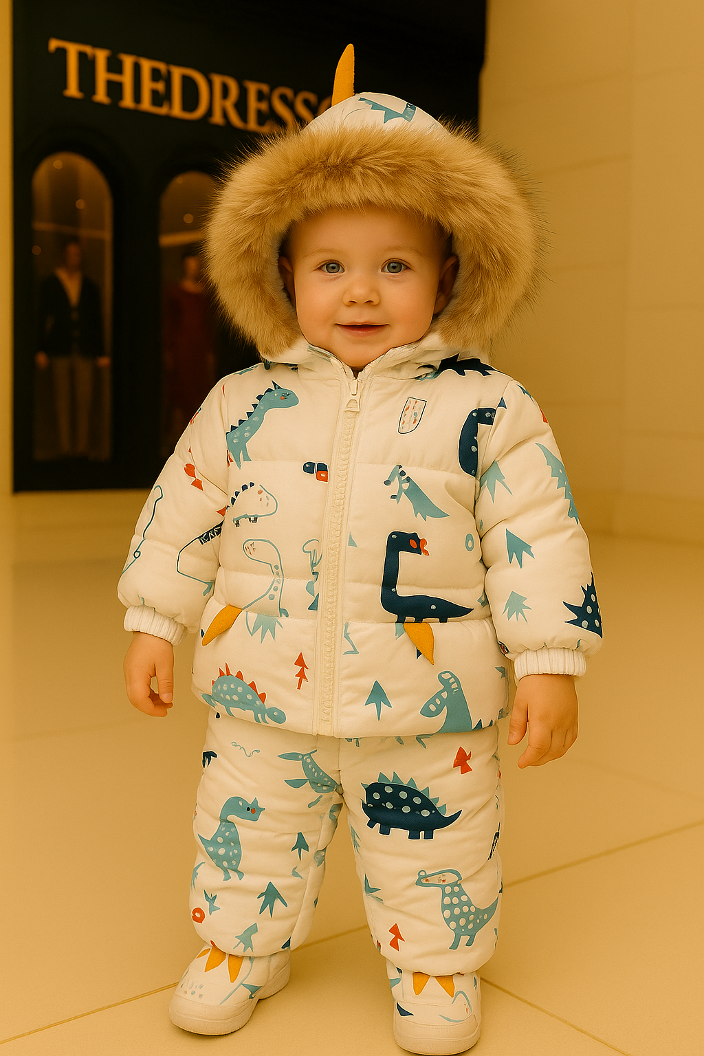 Детски ски комплект White Dino **SALE 25**-Thedresscode