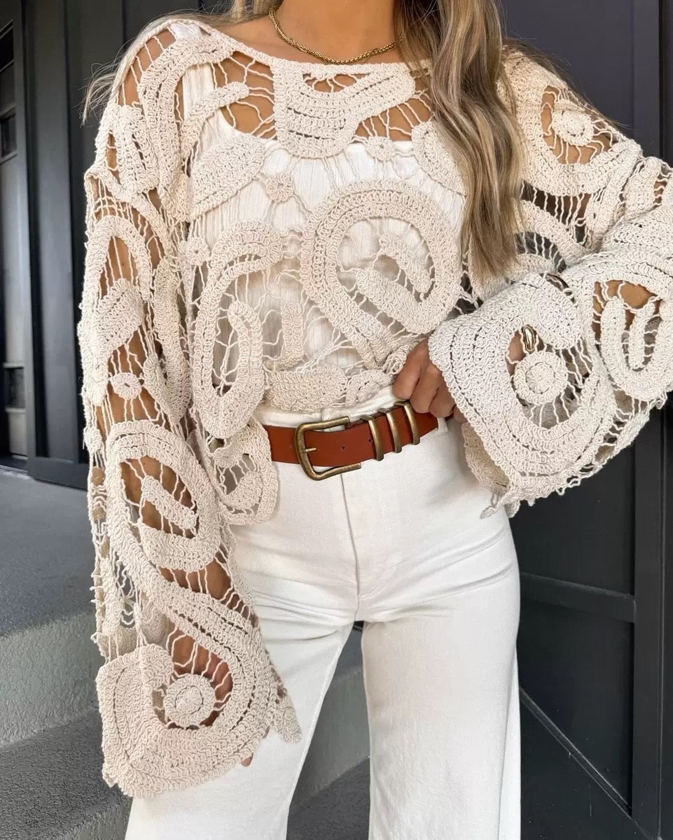 Дамски пуловер Crochet Muse FW 2026-Thedresscode