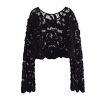 Дамски пуловер Crochet Black FW 2026-Thedresscode