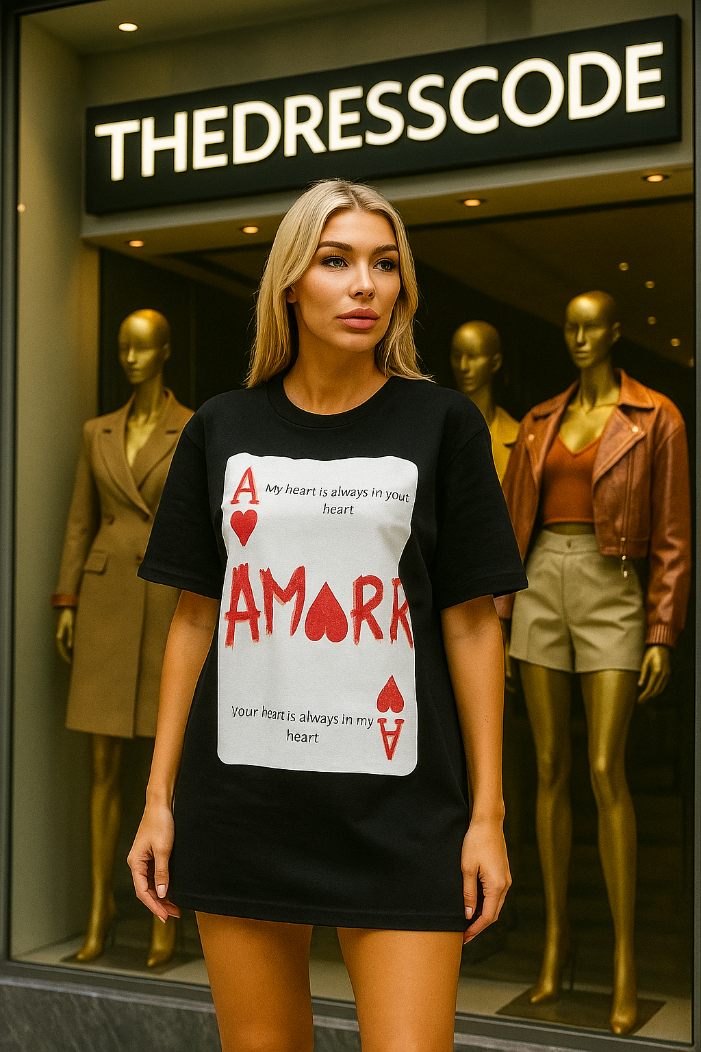 Дамска тениска AMORE SS26-Apparel & Accessories-Thedresscode