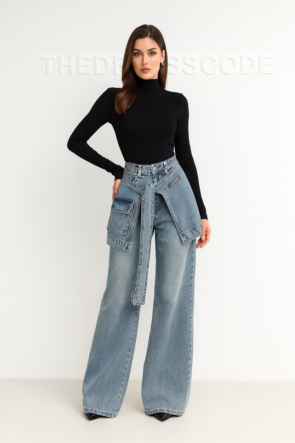 Дамски дънки SKIRT FW 2026-Дамски дънки Buttons SS24'-Thedresscode