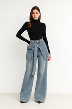 Дамски дънки SKIRT FW 2026-Дамски дънки Buttons SS24'-Thedresscode