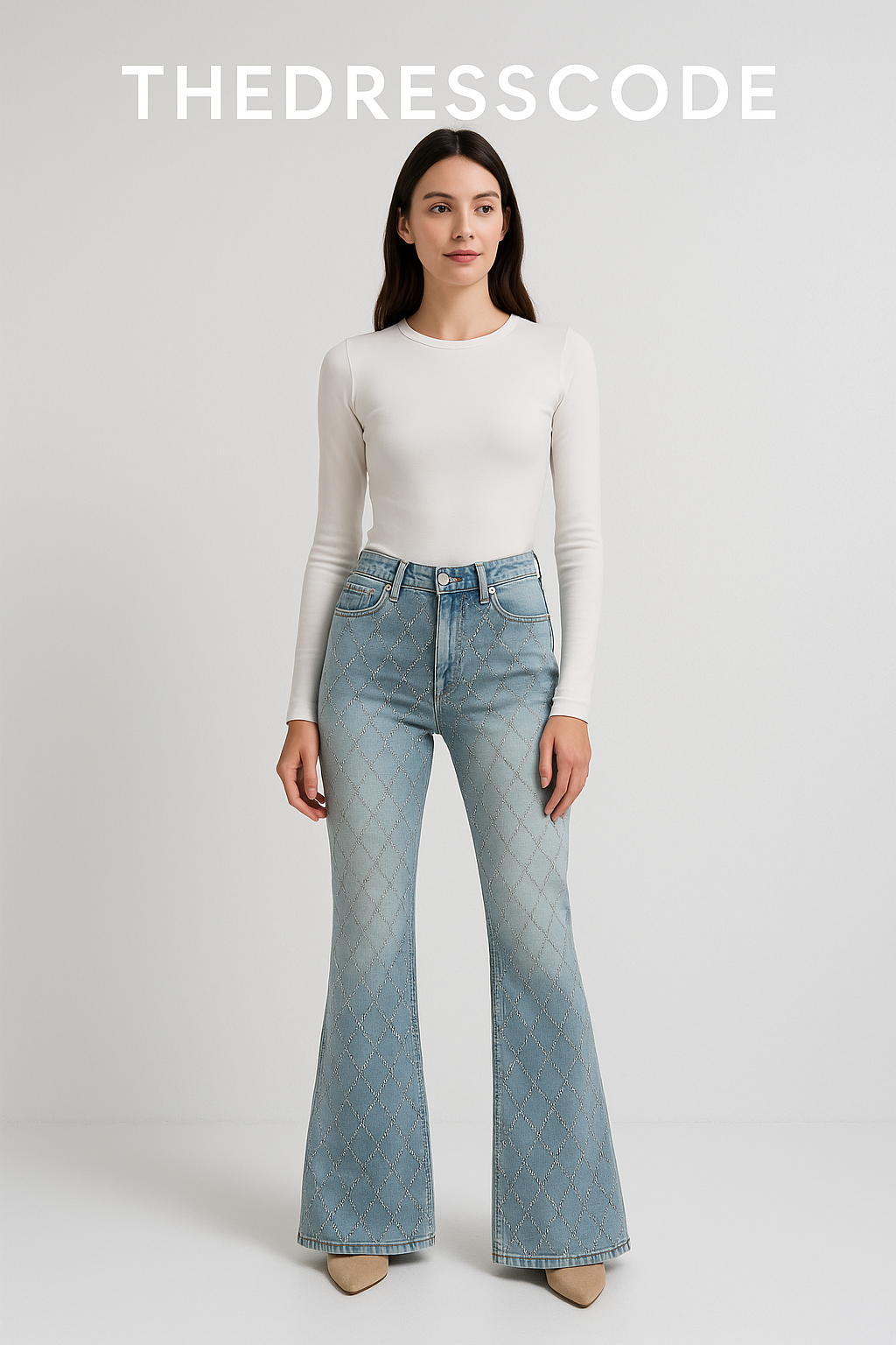 Дамски дънки FULL CRYSTALS 2026-Дамски дънки Black Block SS24'-Thedresscode