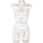 Дамски комплект Sexy Mesh white edt. SS25-Дамски комплект от три части Sexy Mesh SS24'-Thedresscode