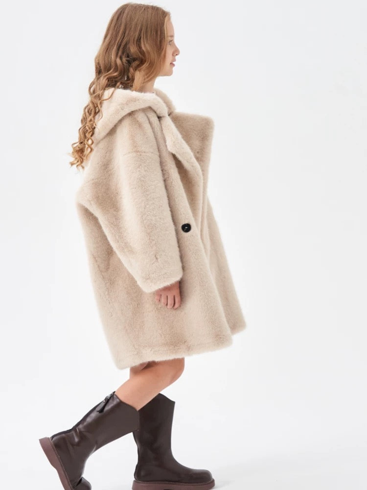 Детско палто Fur Hood SS24-Clothing-Thedresscode