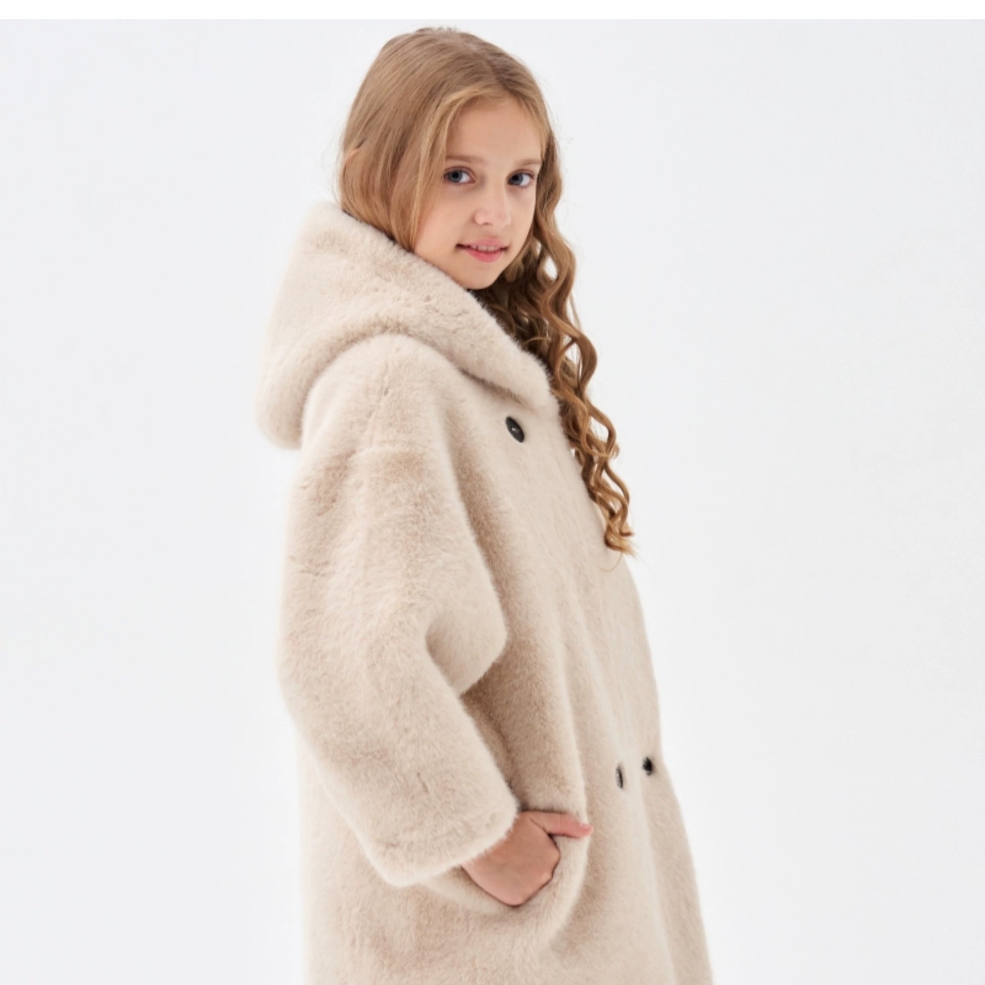 Детско палто Fur Hood SS24-Clothing-Thedresscode