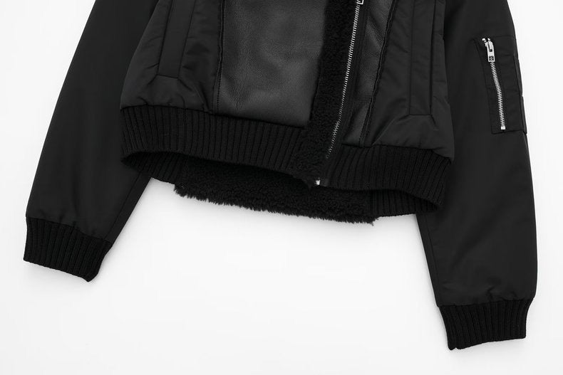 Дамско късо яке с каракул Kaslead-Дамско късо палто Remi 23'-Thedresscode