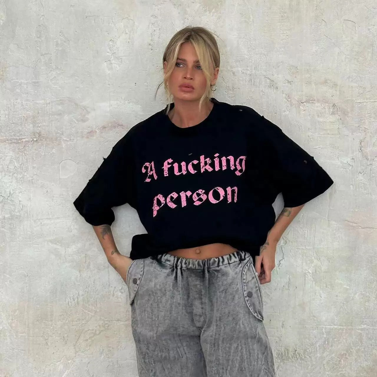 Дамска тениска F*cking Person SS24-Apparel & Accessories-Thedresscode